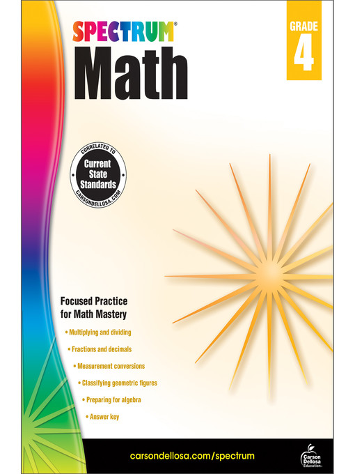 Title details for Spectrum Math Workbook, Grade 4 by Spectrum - Wait list